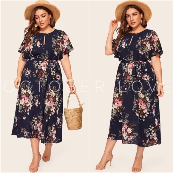 Boujee Boutique Dresses & Skirts - Melany Curvy Midi Floral Dress